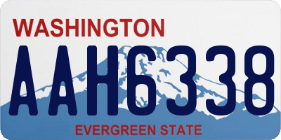 WA license plate AAH6338