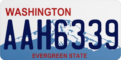 WA license plate AAH6339