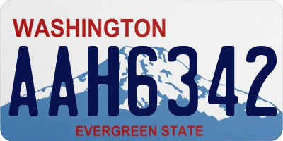 WA license plate AAH6342
