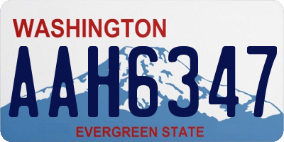 WA license plate AAH6347