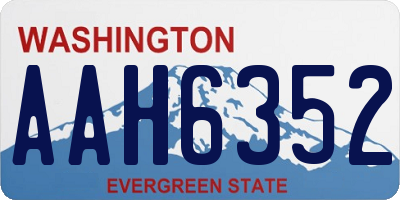 WA license plate AAH6352