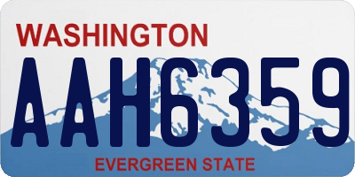 WA license plate AAH6359
