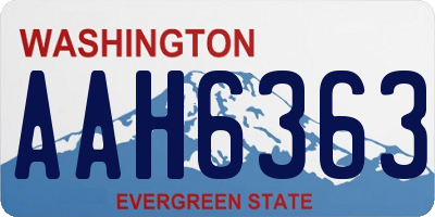 WA license plate AAH6363