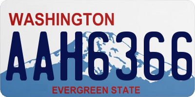 WA license plate AAH6366