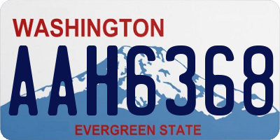 WA license plate AAH6368