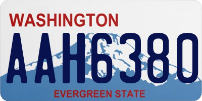 WA license plate AAH6380