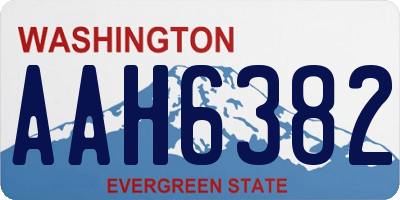 WA license plate AAH6382