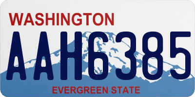 WA license plate AAH6385