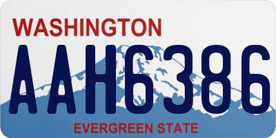 WA license plate AAH6386