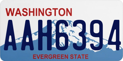 WA license plate AAH6394