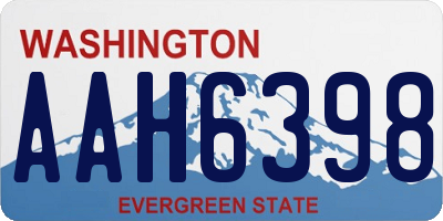 WA license plate AAH6398