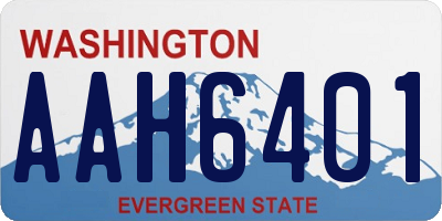 WA license plate AAH6401
