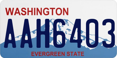 WA license plate AAH6403