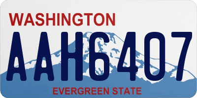WA license plate AAH6407