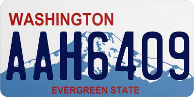 WA license plate AAH6409