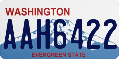 WA license plate AAH6422