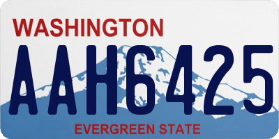 WA license plate AAH6425
