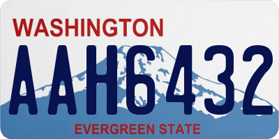 WA license plate AAH6432