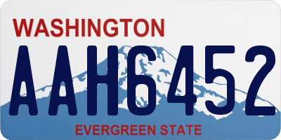 WA license plate AAH6452