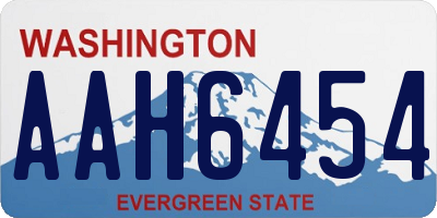 WA license plate AAH6454