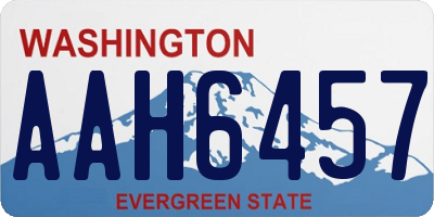 WA license plate AAH6457
