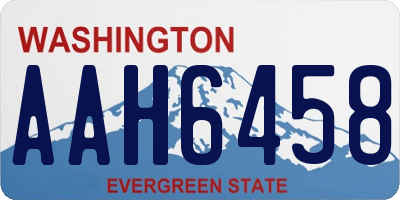 WA license plate AAH6458
