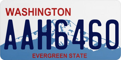 WA license plate AAH6460