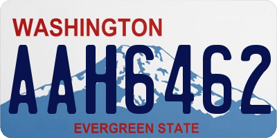 WA license plate AAH6462