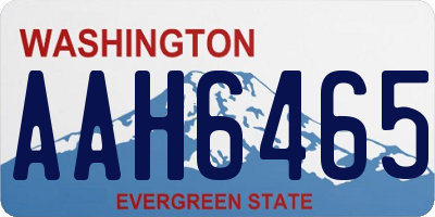 WA license plate AAH6465