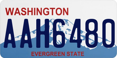 WA license plate AAH6480