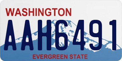 WA license plate AAH6491