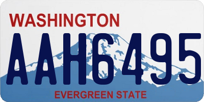 WA license plate AAH6495