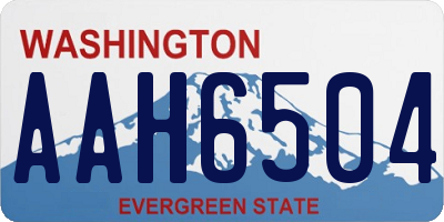 WA license plate AAH6504