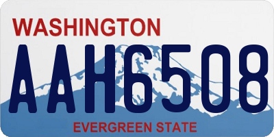 WA license plate AAH6508