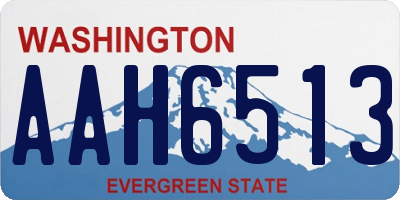 WA license plate AAH6513