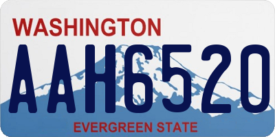 WA license plate AAH6520