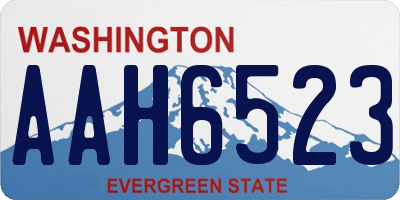 WA license plate AAH6523