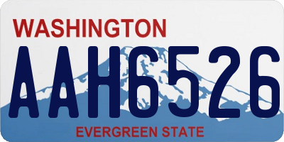 WA license plate AAH6526