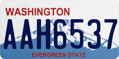 WA license plate AAH6537