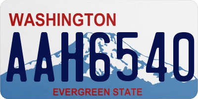 WA license plate AAH6540