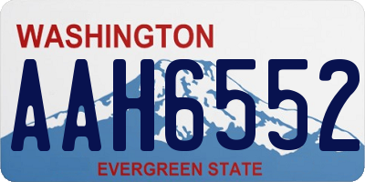 WA license plate AAH6552