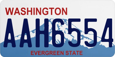 WA license plate AAH6554