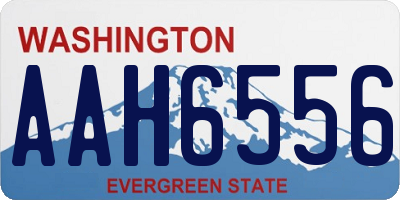 WA license plate AAH6556