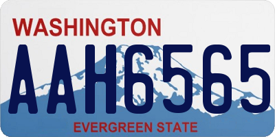 WA license plate AAH6565