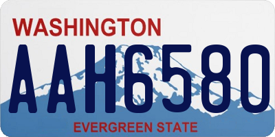WA license plate AAH6580