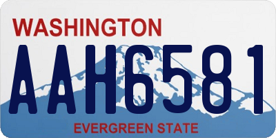 WA license plate AAH6581