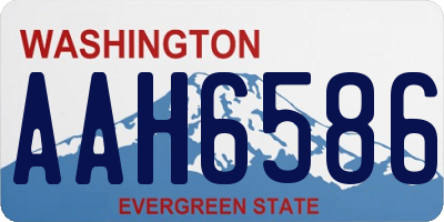 WA license plate AAH6586
