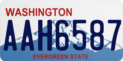 WA license plate AAH6587