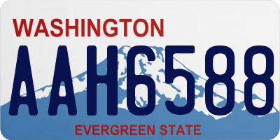 WA license plate AAH6588