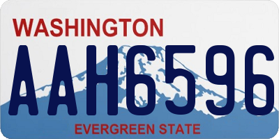 WA license plate AAH6596